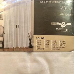 2 White Adela Rod Pocket Panels/Drapes 54" W x 90" L - Faux Silk  - NWT